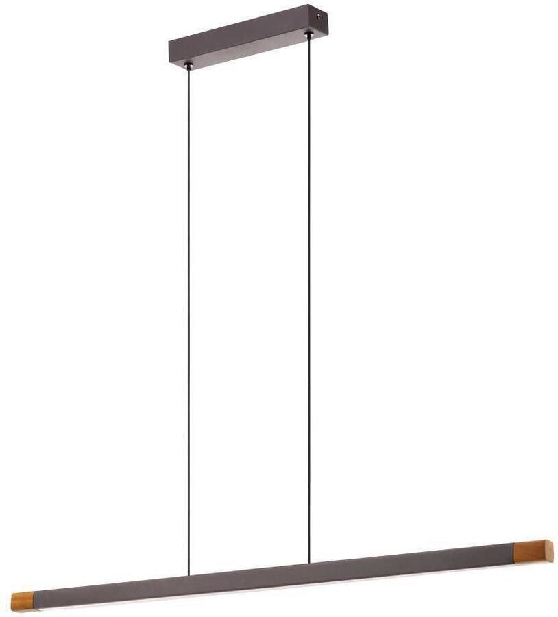 EGLO Hanglamp LISCIANA Pendellampe Alu Stahl und Holz IP20 Esstischlampe Lampe FSCM70HB aluminium in bruin en hout in walnoot-look lamp 87 5 cm (1 stuk) - Foto 4