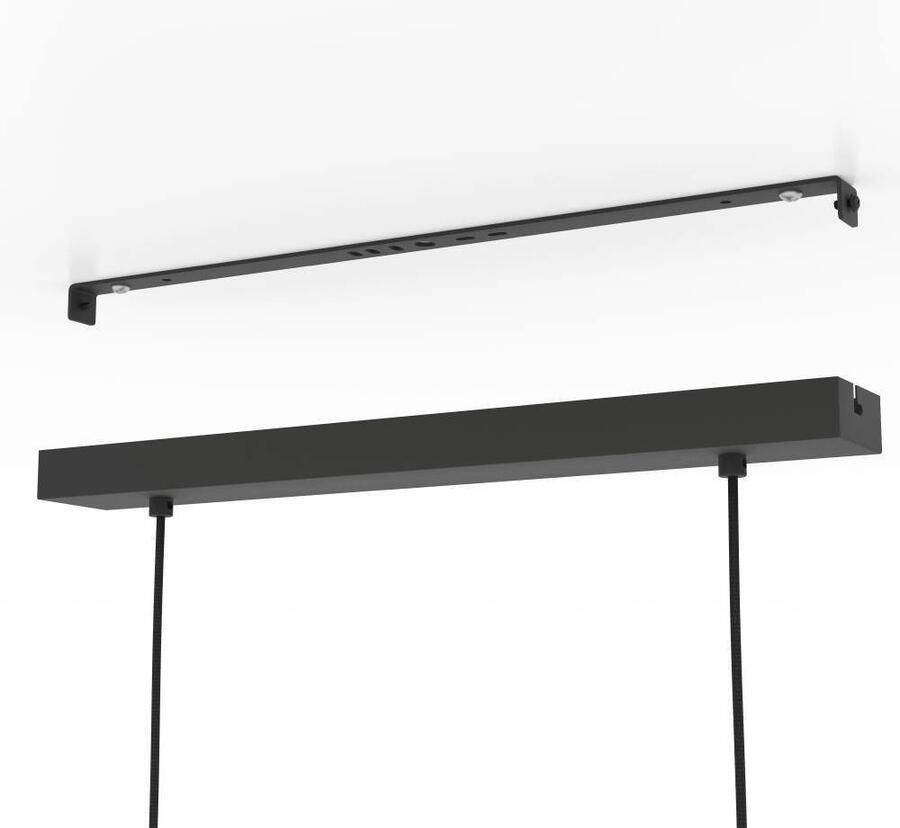 EGLO Hanglamp MACCLES Hängelampe Stahl und Holz Esszimmerlampe Vintage Lampe Hanglamp eetkamerlamp hout en metaal zwart hanglamp (1 stuk) - Foto 2