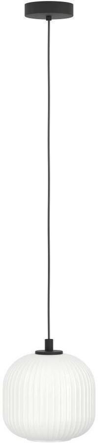 EGLO Hanglamp MANTUNALLE Pendellampe Stahl Glas IP20 E27 Esstischlampe Lampe Hanglamp metaal in zwart en glas in wit E27 fitting Ø 20 cm (1 stuk) - Foto 9