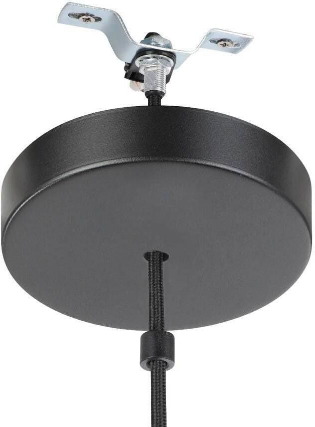 EGLO Hanglamp MANTUNALLE Pendellampe Stahl Glas IP20 E27 Esstischlampe Lampe Hanglamp metaal in zwart en glas in wit E27 fitting Ø 20 cm (1 stuk) - Foto 6