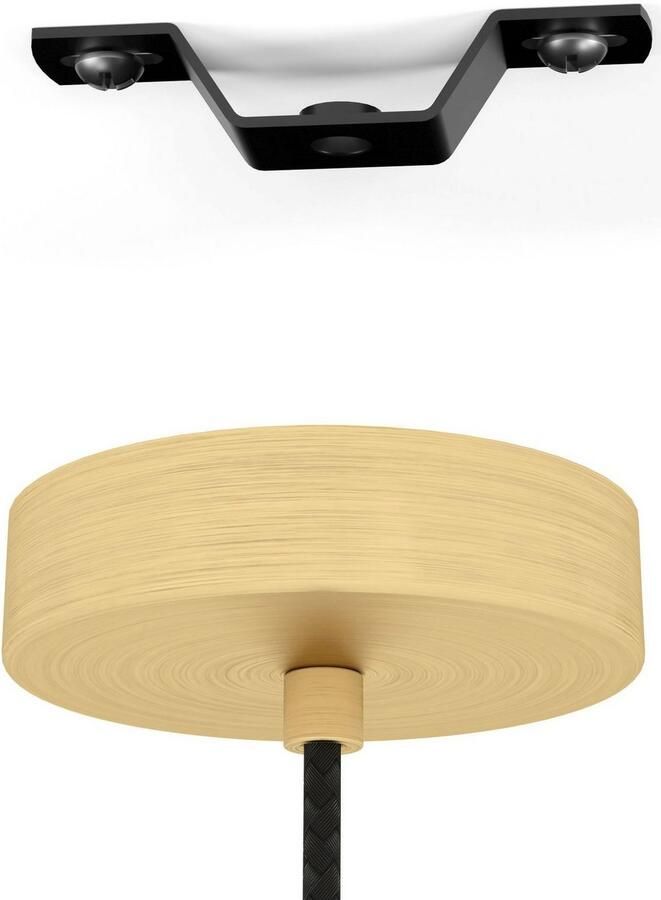 EGLO Hanglamp MANZANARES Hanglamp staal en glas E27 eettafellamp lamp Hanglamp H110 x Ø22 5 cm messing-geborsteld goud 1X40W excl. (1 stuk) - Foto 3