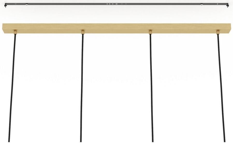 EGLO Hanglamp MANZANARES Hanglamp staal en glas E27 eettafellamp lamp Hanglamp L97 x B14 5 x H110 cm messing-geborsteld goud 4X40W excl (1 stuk) - Foto 2