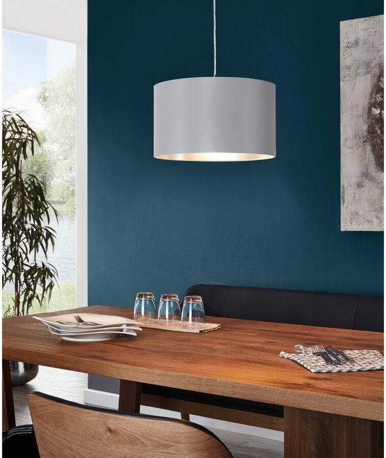 EGLO  Maserlo - Hanglamp - 1 Lichts - Ø38cm - Nikkel-Mat - Zilver - Foto 2
