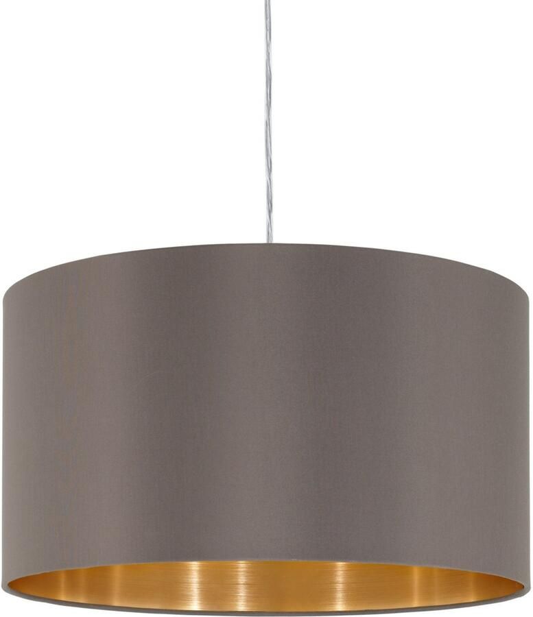 EGLO Hanglamp MASERLO Textiel hanglamp cappuccino goudkleur lampenkap E27 Ø 38 cm - Foto 5