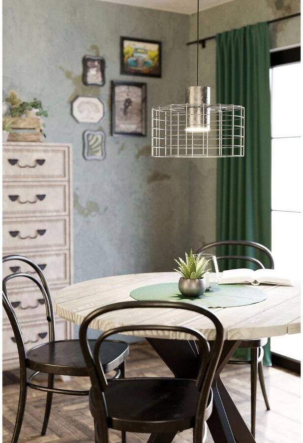 EGLO Hanglamp MILLIGAN Hanglamp in zilverkleur en wit van staal excl. E27 40W (1 stuk) - Foto 2