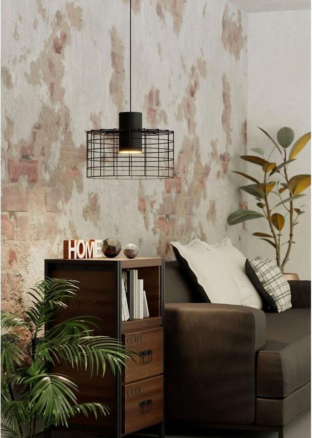 EGLO Hanglamp MILLIGAN Hanglamp in zwart en wit van staal excl. E27 40W (1 stuk) - Foto 2