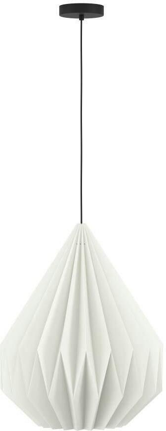 EGLO Hanglamp MINTING hanglamp metaal in zwart papier in wit Ø 45 cm (1 stuk) - Foto 5