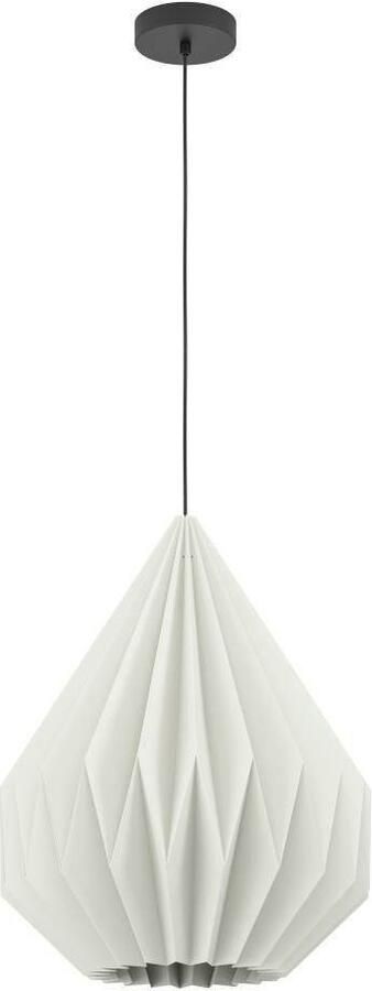 EGLO Hanglamp MINTING hanglamp metaal in zwart papier in wit Ø 45 cm (1 stuk) - Foto 4