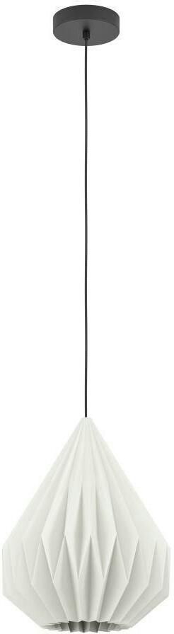 EGLO Hanglamp MINTING Pendellampe Stahl und Papier Vintage Esszimmerlampe Lampe hanglamp metaal in zwart papier in wit Ø 31 cm (1 stuk) - Foto 4