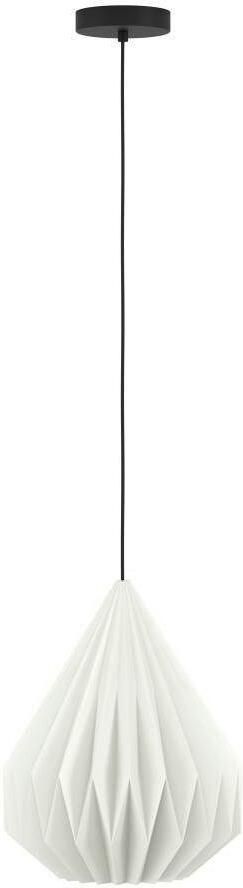 EGLO Hanglamp MINTING Pendellampe Stahl und Papier Vintage Esszimmerlampe Lampe hanglamp metaal in zwart papier in wit Ø 31 cm (1 stuk) - Foto 5