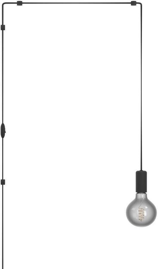 EGLO Hanglamp NARICES Pendellampe Stahl E27 IP20 Wohnzimmerlampe Hängelampe Hanglamp eettafellamp metaal in zwart lamp E27 fitting (1 stuk)