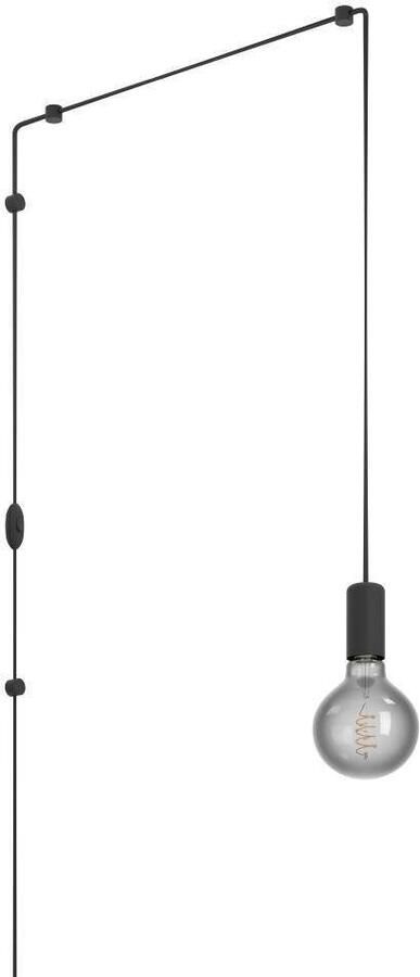EGLO Hanglamp NARICES Pendellampe Stahl E27 IP20 Wohnzimmerlampe Hängelampe Hanglamp eettafellamp metaal in zwart lamp E27 fitting (1 stuk) - Foto 2