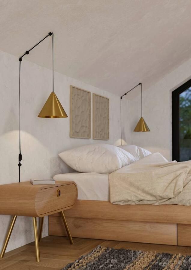 EGLO Hanglamp NARICES Pendellampe Stahl E27 IP20 Wohnzimmerlampe Hängelampe Hanglamp metaal in geborsteld messing en zwart E27 fitting (1 stuk) - Foto 4