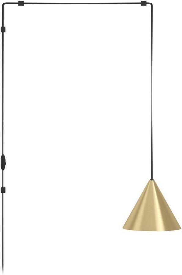 EGLO Hanglamp NARICES Pendellampe Stahl E27 IP20 Wohnzimmerlampe Hängelampe Hanglamp metaal in geborsteld messing en zwart E27 fitting (1 stuk)