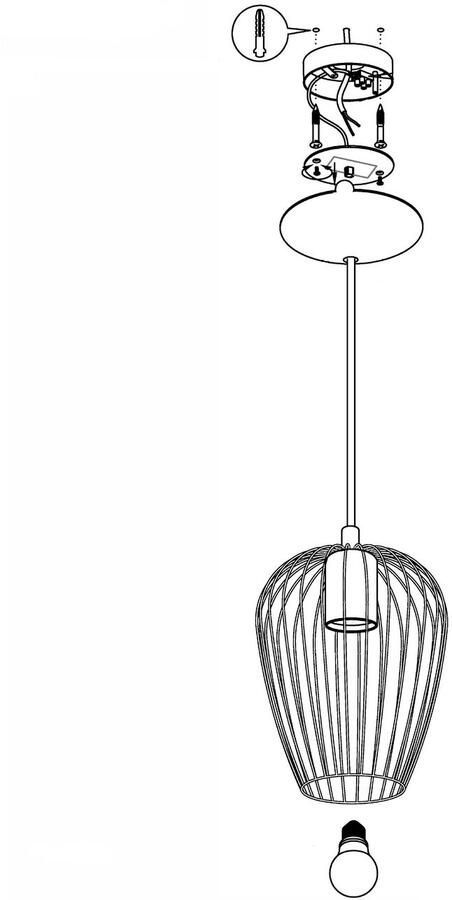 EGLO Hanglamp NEWTOWN hanglamp zwart staal E27 pendellamp 1-vlamig - Foto 4
