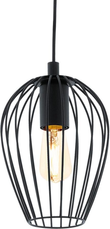 EGLO Hanglamp NEWTOWN hanglamp zwart staal E27 pendellamp rond - Foto 6
