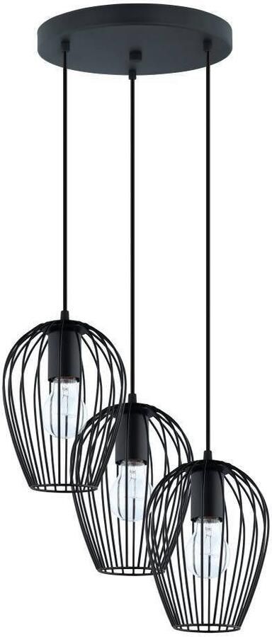 EGLO Hanglamp NEWTOWN hanglamp zwart staal E27 pendellamp rond - Foto 7
