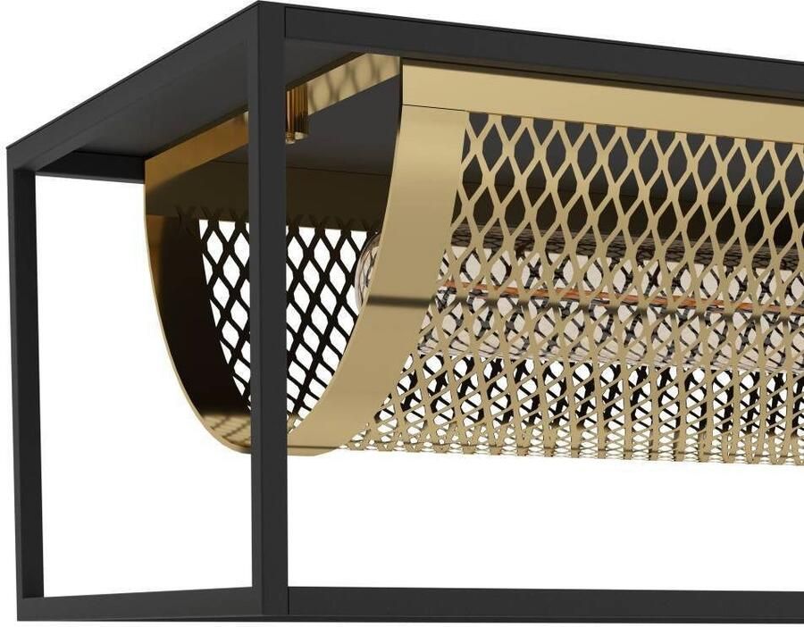 EGLO Hanglamp NOHALES Pendellampe Stahl E27 Esszimmerlampe Hängelampe Lampe Hanglamp eetkamerlamp van metaal in zwart en messing (1 stuk) - Foto 3