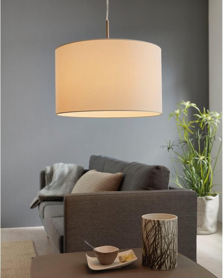EGLO  Pasteri - Hanglamp - 1 Lichts - Ø38cm - Nikkel-Mat - Wit - Foto 2