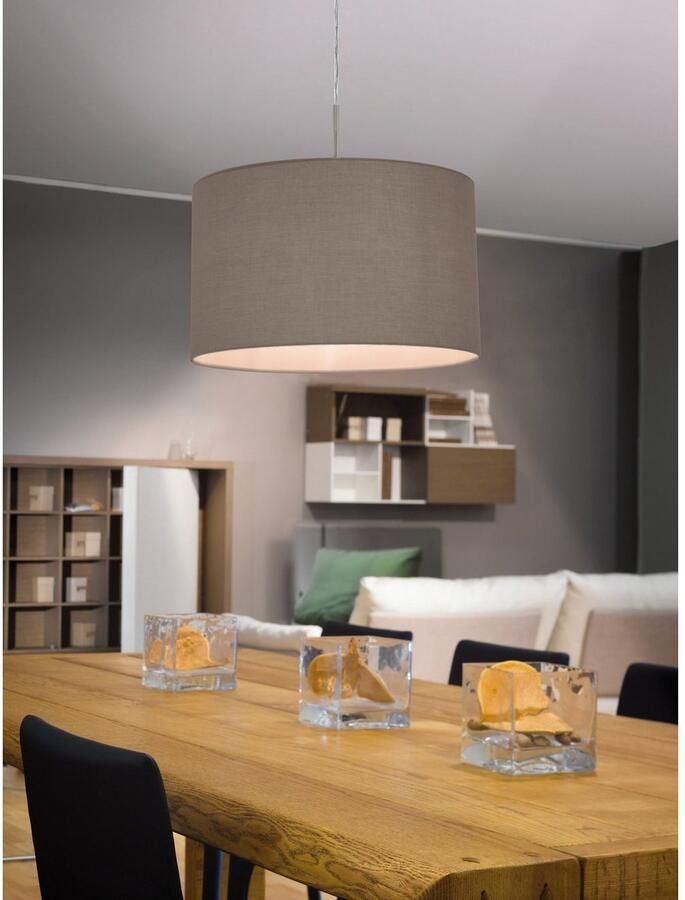 EGLO  Pasteri - Hanglamp - 1 Lichts - Ø38cm - Nikkel-Mat - Taupe - Foto 2