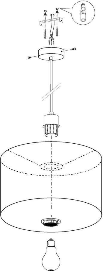 EGLO  Pasteri - Hanglamp - 1 Lichts - Ø38cm - Nikkel-Mat - Taupe - Foto 5