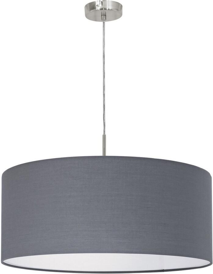 EGLO Hanglamp PASTERI nikkel-mat ø53 x h110 cm excl. 1x e27 (elk max. 60 w) van stof