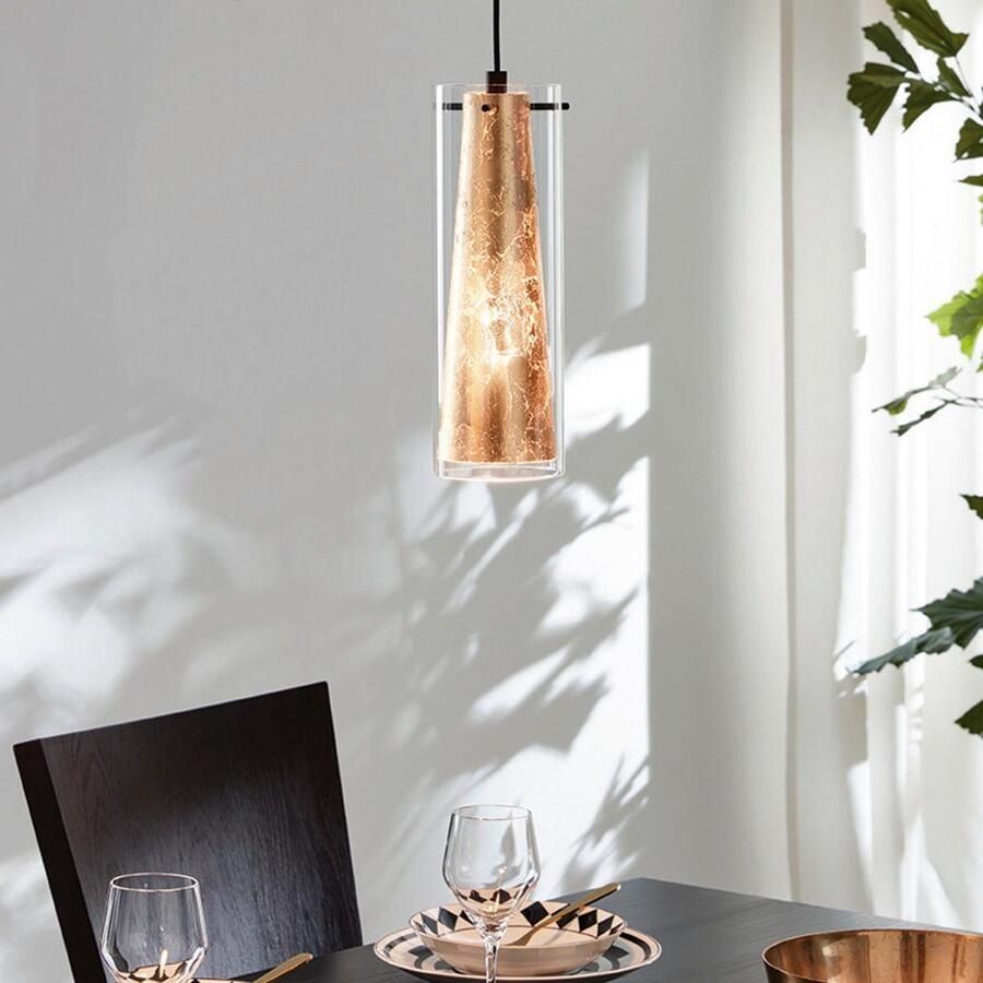 EGLO Hanglamp PINTO GOLD Hanglamp staal glas IP20 E27 eettafellamp lamp - Foto 2
