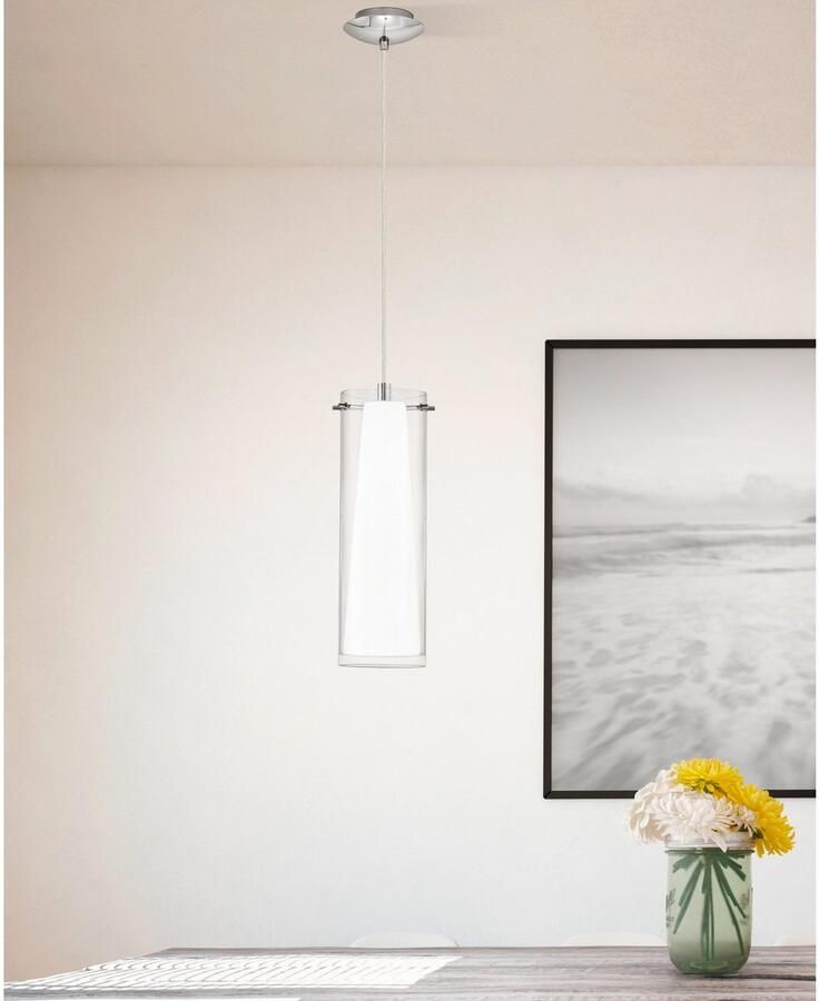 EGLO Hanglamp PINTO Pendellampe E27 IP20 Stahl und Glas Esstischlampe Lampe Hanglicht hanglamp - Foto 2