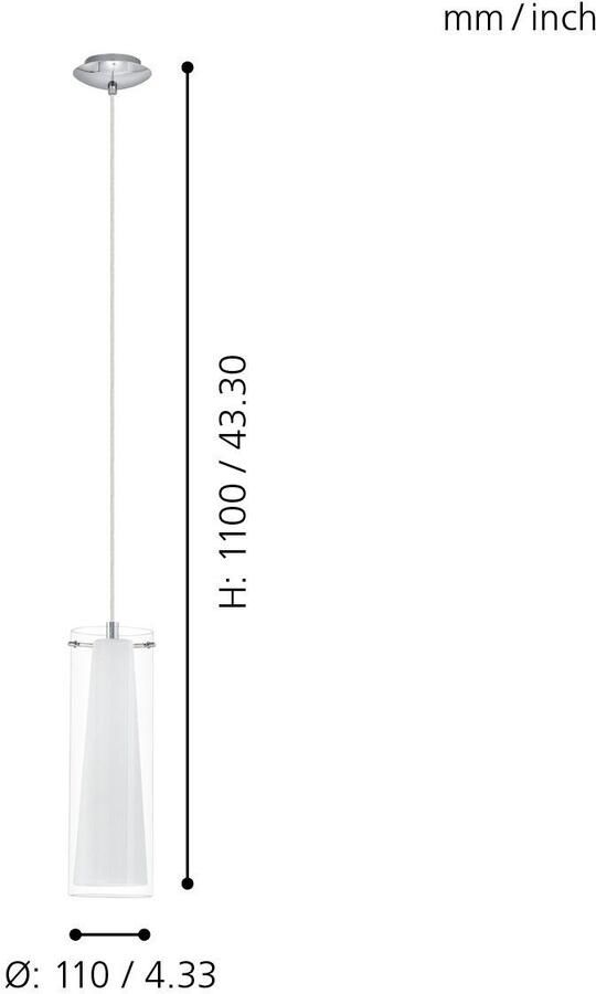 EGLO Hanglamp PINTO Hanglamp E27 IP20 staal en glas eettafellamp lamp - Foto 5