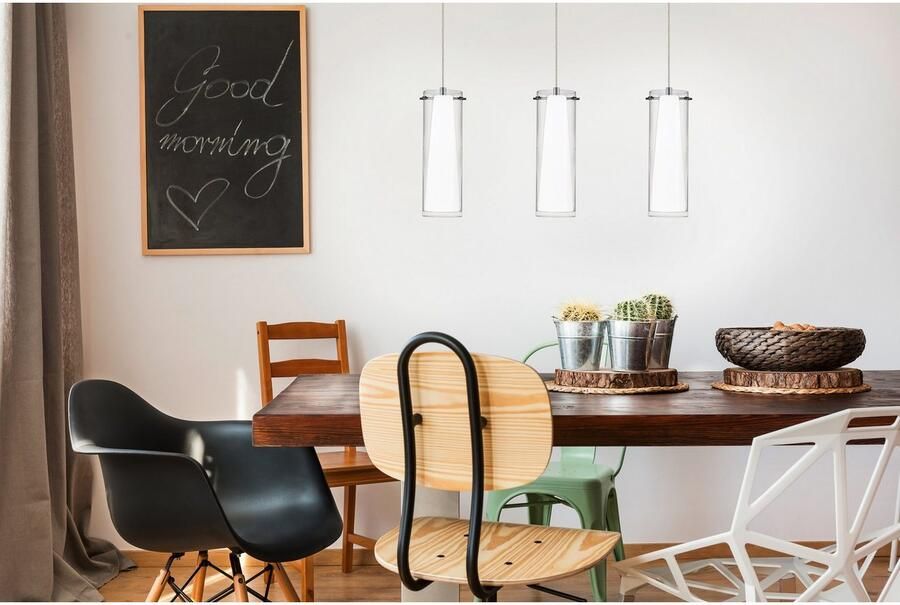 EGLO Hanglamp PINTO Hanglamp staal en glas eettafellamp E27 IP20 lamp - Foto 5