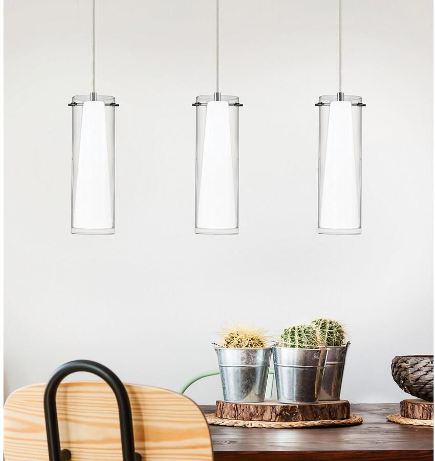 EGLO Hanglamp PINTO Pendellampe Stahl und Glas Esstischlampe E27 IP20 Lampe Hanglicht hanglamp - Foto 2