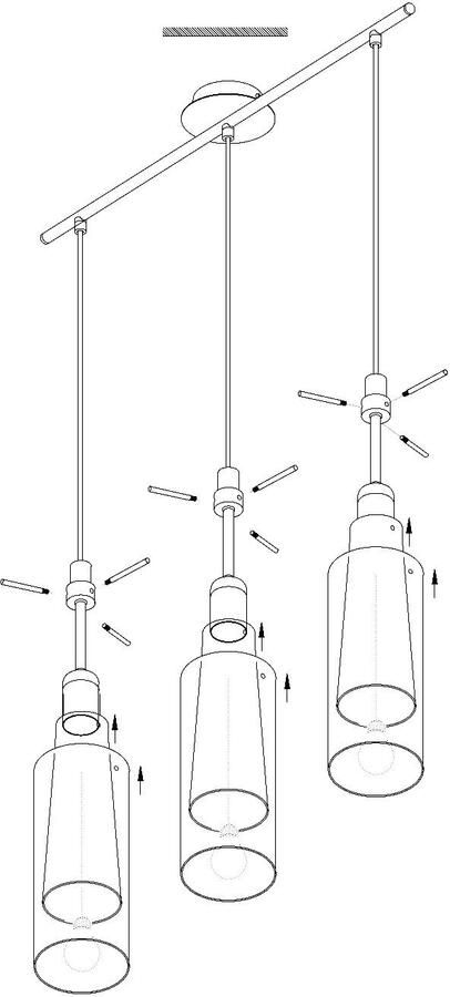 EGLO Hanglamp PINTO Hanglamp staal en glas eettafellamp E27 IP20 lamp - Foto 7