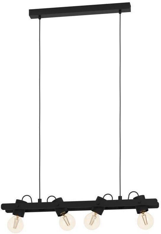 EGLO Hanglamp PLIMSOLL Hanglamp hout en metaal in zwart FSC100PA E27 fitting (1 stuk) - Foto 4