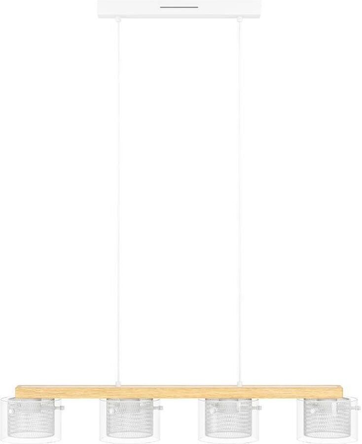 EGLO Hanglamp PORTICO-Z hanglamp hout wit ZigBee 3.0 timer pendellamp App spraakbesturing Alexa 88x15x110cm excl. afstandsbediening (1 stuk) - Foto 7
