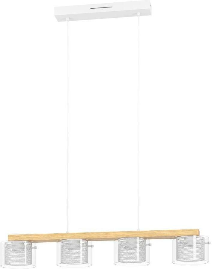EGLO Hanglamp PORTICO-Z hanglamp hout wit ZigBee 3.0 timer pendellamp App spraakbesturing Alexa 88x15x110cm excl. afstandsbediening (1 stuk) - Foto 8
