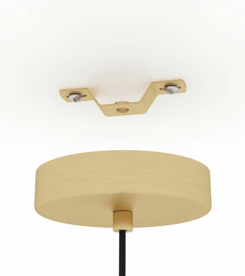 EGLO Hanglamp POZUETA 1 Hanglamp E27 fitting met kabel metaal in messing Ø 6 5 cm (1 stuk)