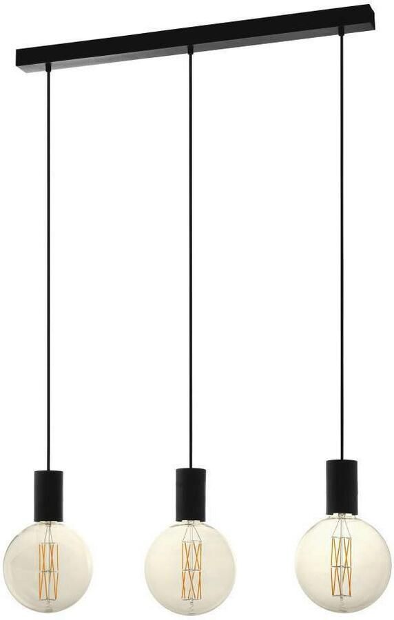 EGLO Hanglamp POZUETA Pendellampe Stahl E27 Esstischlampe Hängelampe Lampe Vintage hanglamp staal in zwart eettafellamp E27 L 84 cm (1 stuk) - Foto 3
