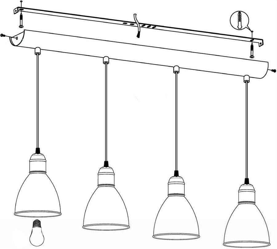 EGLO Hanglamp PRIDDY hanglamp pendellamp staal zwart E27 industrieel - Foto 3