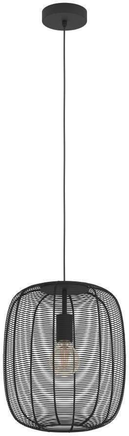 EGLO Hanglamp RINROE Pendellampe Stahl E27 IP20 Vintage Wohnzimmerlampe Lampe Hanglamp eetkamerlamp metaal zwart hanglamp Ø 32 5 cm (1 stuk) - Foto 4