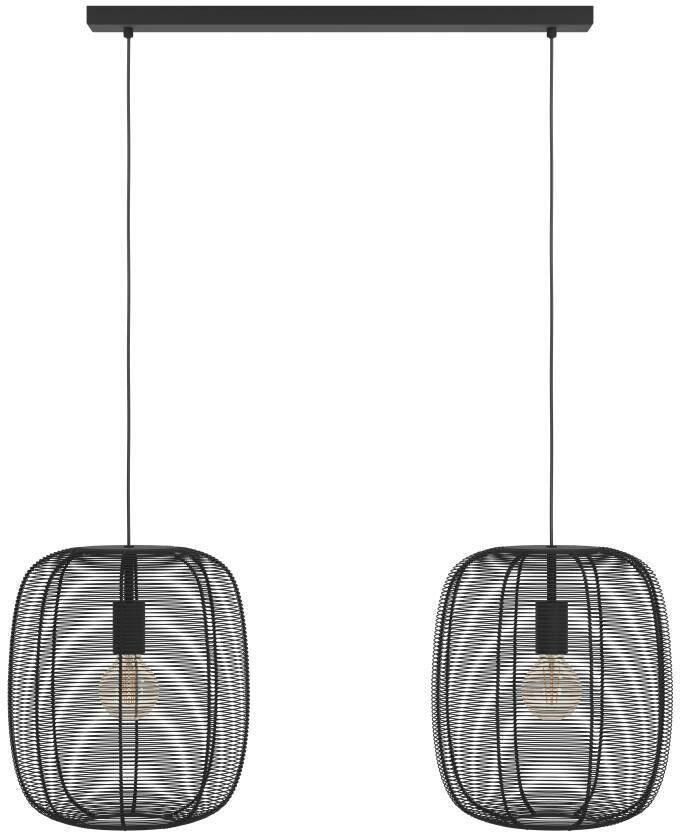 EGLO Hanglamp RINROE Pendellampe Stahl E27 IP20 Vintage Wohnzimmerlampe Lampe Hanglamp eetkamerlamp metaal in zwart hanglamp (1 stuk) - Foto 4