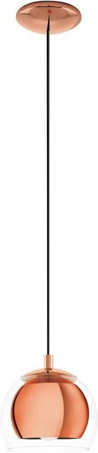 EGLO Hanglamp ROCAMAR Pendellampe Stahl und Glas E27 IP20 Esszimmerlampe Lampe Hanglamp metaal in koper en glas in helder eettafel lamp E27 (1 stuk) - Foto 6