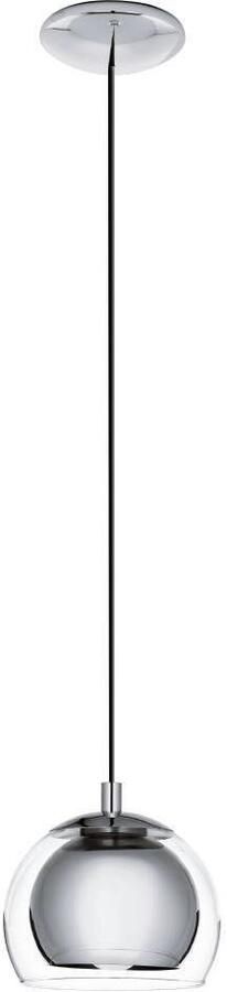 EGLO Hanglamp ROCAMAR Pendellampe Stahl und Glas E27 IP20 Esszimmerlampe Lampe Hanglamp van metaal in chroom en glas in helder eettafel lamp E27 (1 stuk)