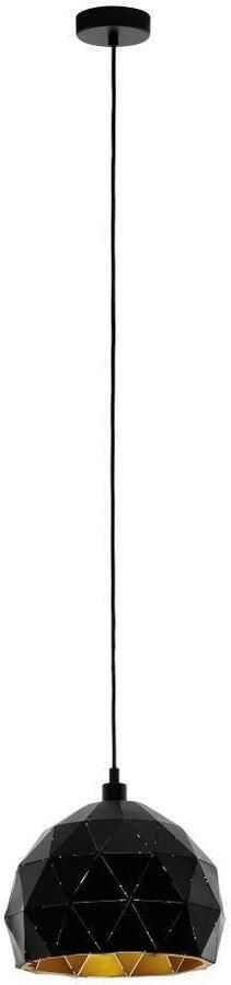 EGLO Hanglamp ROCCAFORTE Pendellampe Stahl E27 IP20 Esszimmerlampe Hängelampe Hanglamp metaal in zwart en goudkleur E27 fitting Ø 30 cm (1 stuk) - Foto 5