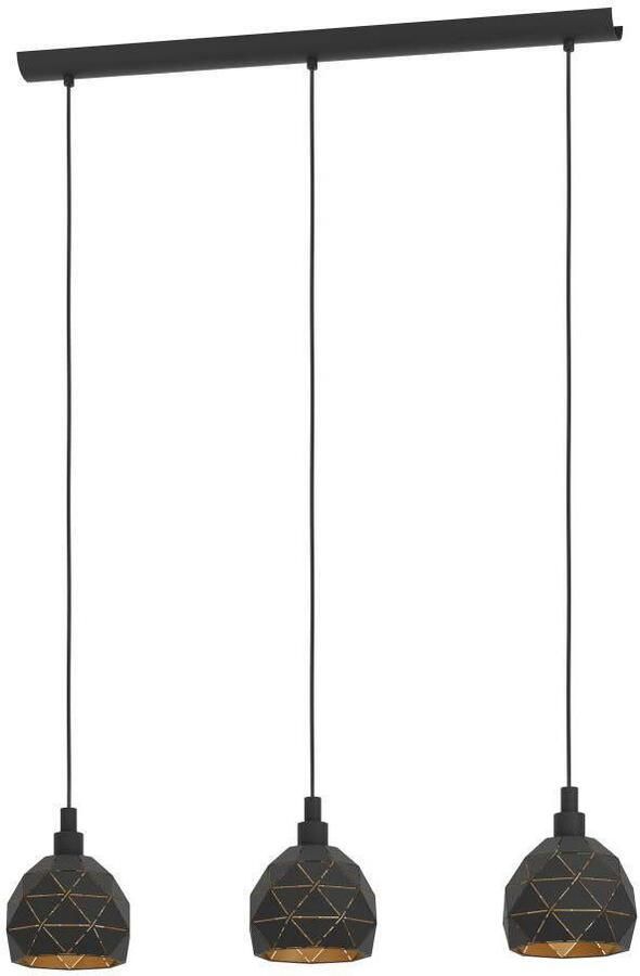 EGLO Hanglamp ROCCAFORTE Pendellampe Stahl E27 IP20 Esszimmerlampe Hängelampe Hanglamp van metaal in zwart en goudkleur E14 fitting (1 stuk) - Foto 7