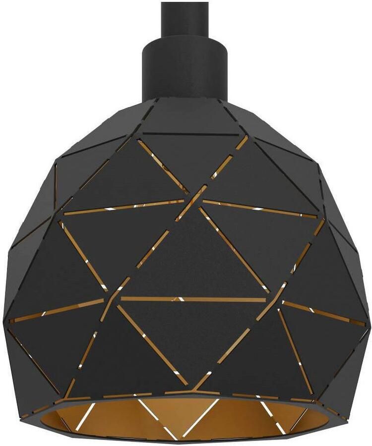 EGLO Hanglamp ROCCAFORTE Pendellampe Stahl E27 IP20 Esszimmerlampe Hängelampe Hanglamp van metaal in zwart en goudkleur E14 fitting (1 stuk)