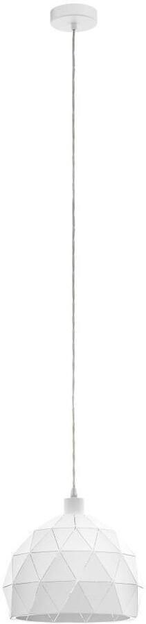 EGLO Hanglamp ROCCAFORTE Pendellampe Stahl E27 IP20 Esszimmerlampe Hängelampe Hanglamp van staal wit fitting: E27 Ø 40 cm (1 stuk) - Foto 3