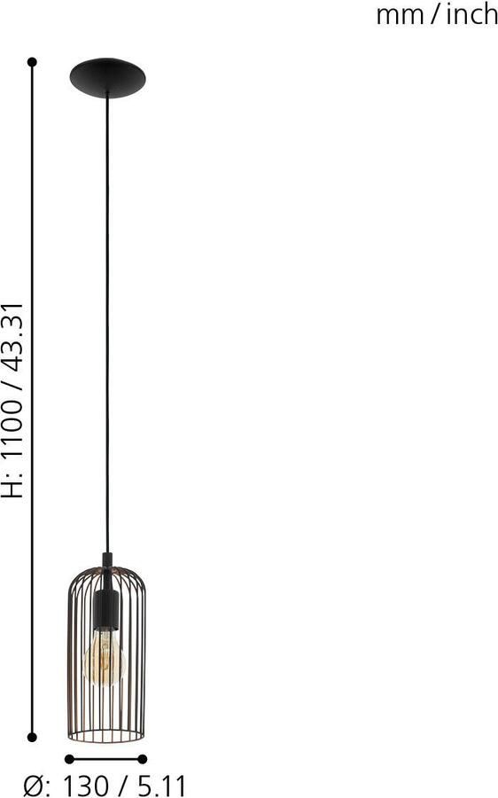 EGLO Hanglamp ROCCAMERA Hanglamp staal retro woonkamerlamp hanglamp - Foto 3