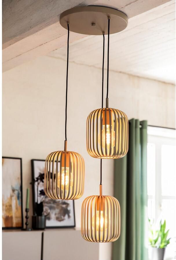 EGLO Hanglamp ROMAZZINA hanglamp eettafellamp zandkleurig metaal E27 (1 stuk) - Foto 6