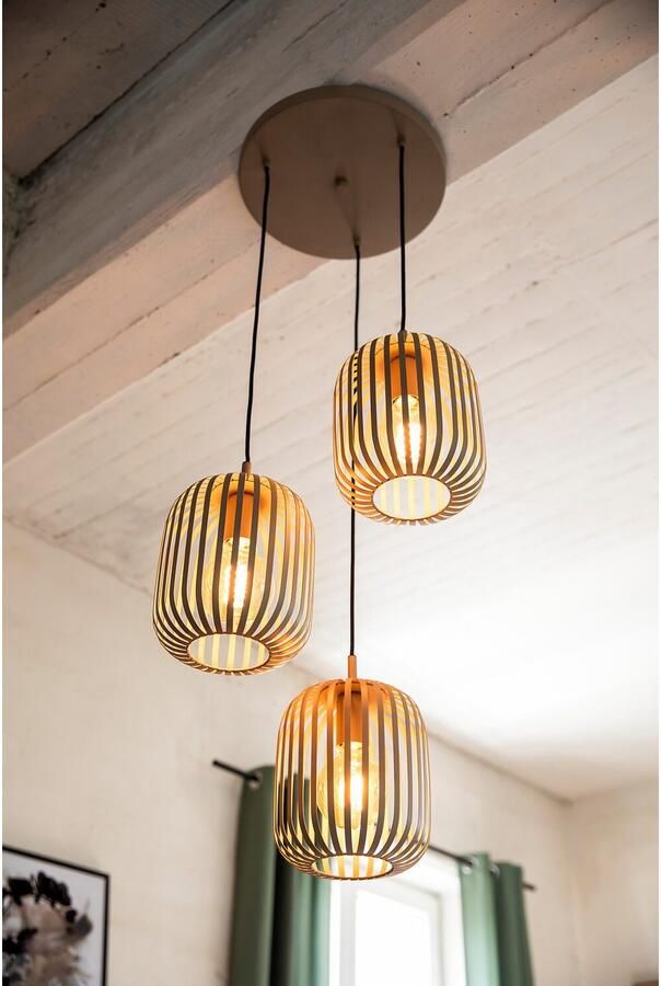 EGLO Hanglamp ROMAZZINA hanglamp eettafellamp zandkleurig metaal E27 (1 stuk) - Foto 7