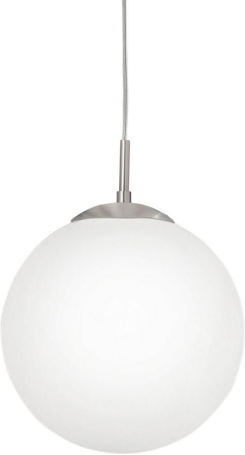 EGLO Hanglamp RONDO hanglamp metaal in zilver glas in opaal mat wit E27 - Foto 6